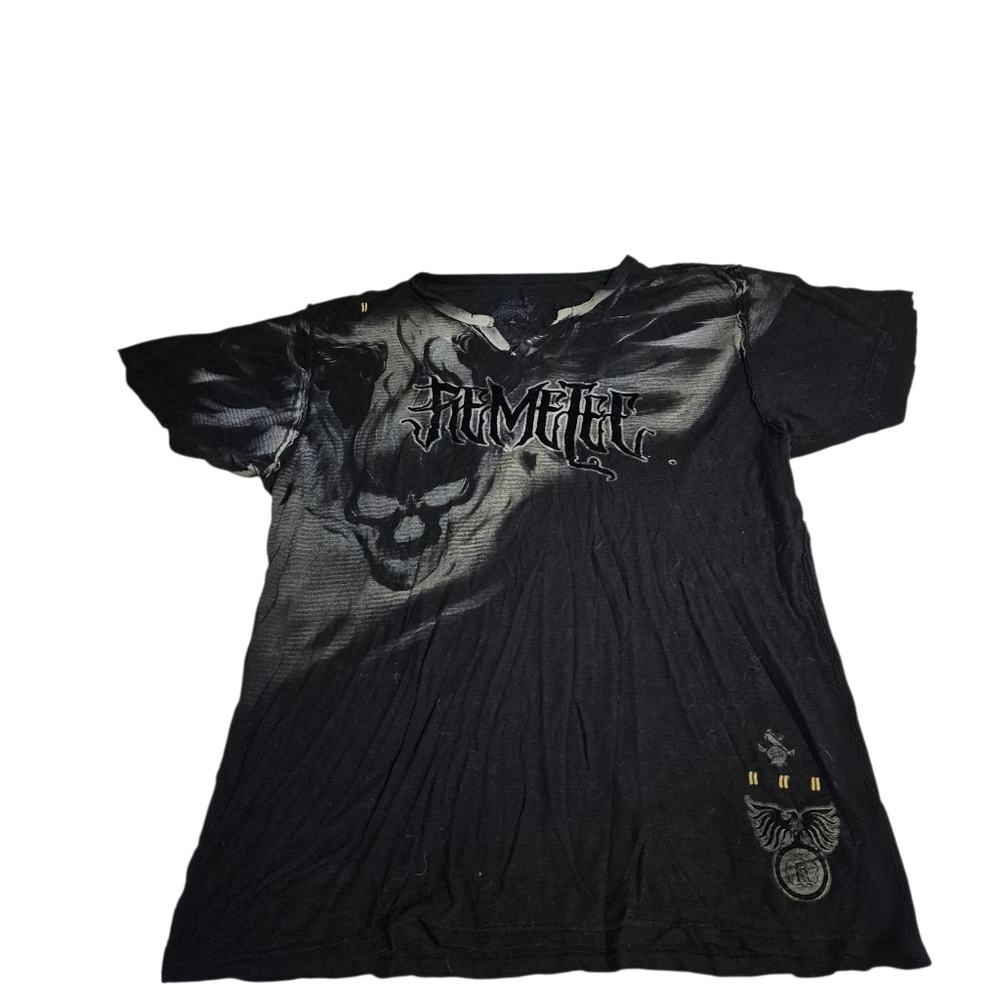 Remetee T Shirt Mens 2XL Black V Neck